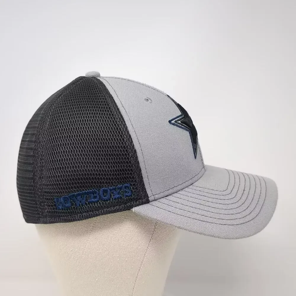 Dallas Cowboys NFL New Era 39THIRTY Gray Black Mesh Back Stretch Fit Hat Size M